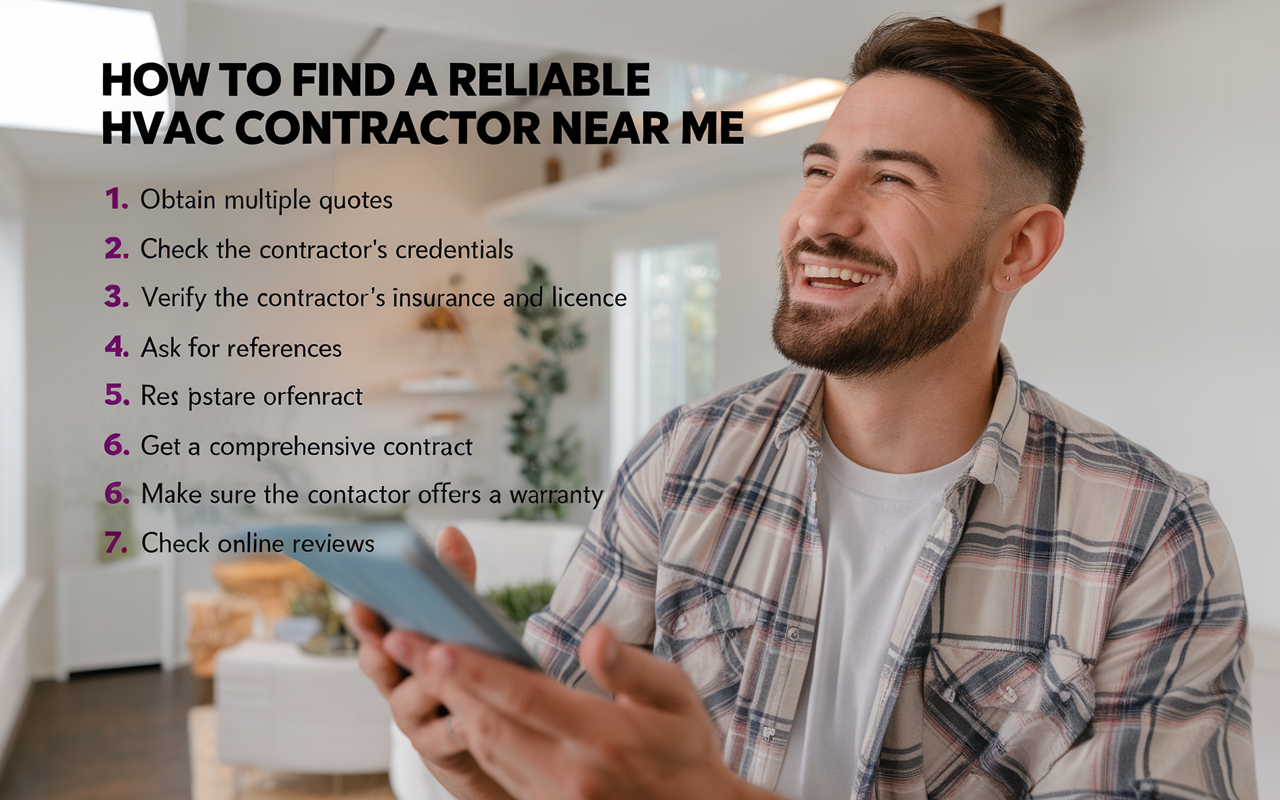 Use this practical checklist to find a reliable HVAC contractor near you. Learn what to verify, questions to ask, and red flags to avoid for quality service.