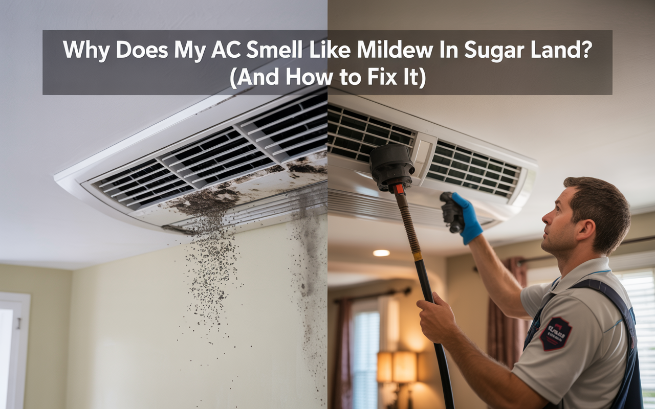 Why Does My AC Smell Like Mildew in Sugar Land? (And How to Fix It)