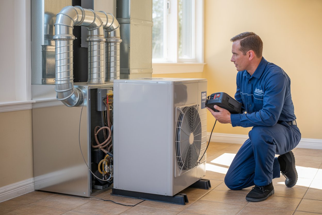 Professional HVAC Technician at Work in Laredo TX