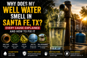 Well water smelling like rotten eggs, sulfur, or something musty in Santa Fe TX? Here is exactly what is causing it, whether it is safe, and the right fix for your specific situation. Call: (346) 485-8142