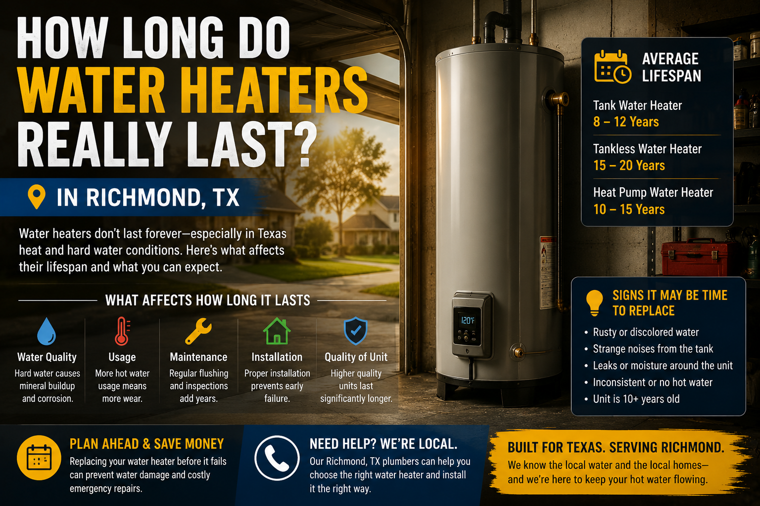How Long Do Water Heaters Really Last in Richmond TX?