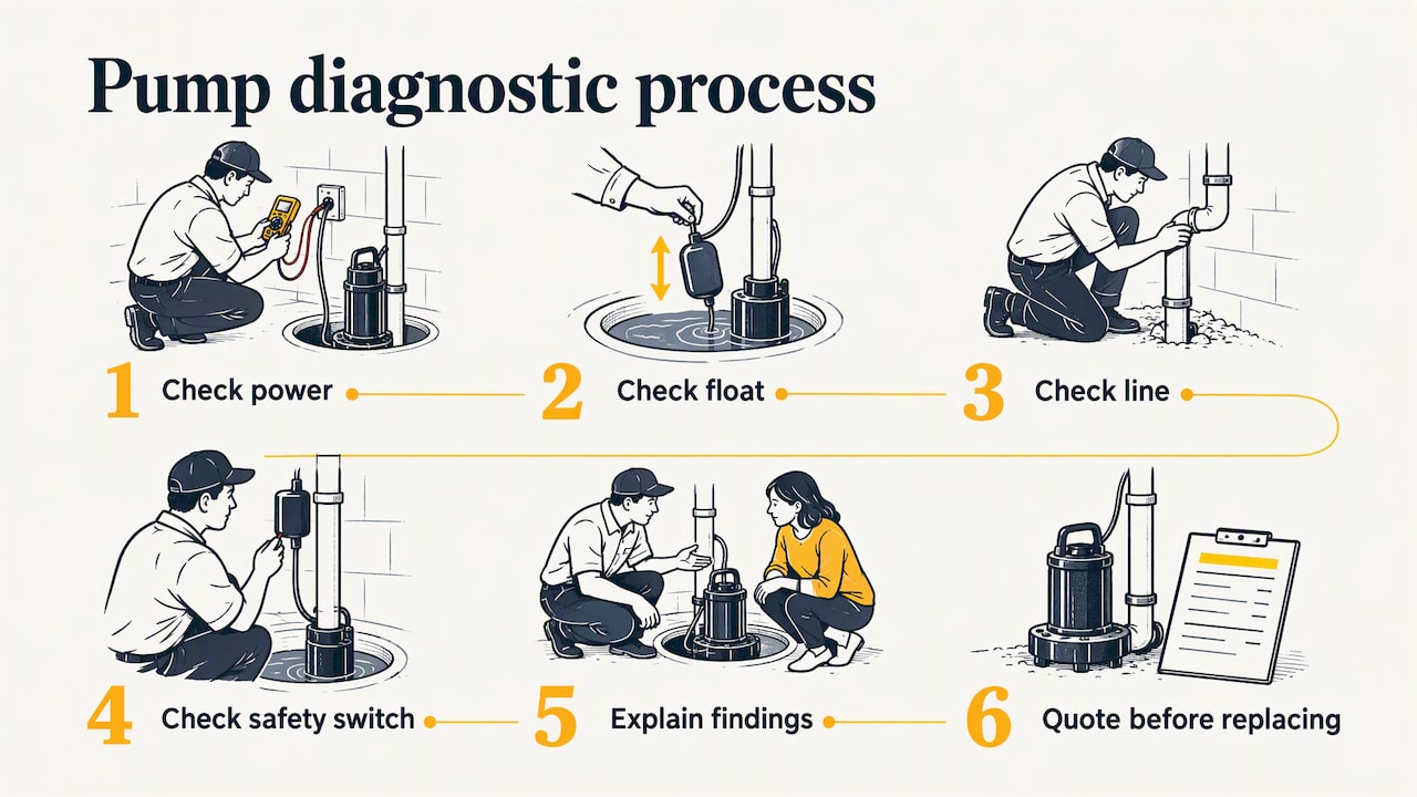 Our perspective: treat the pump as part of the drain system — overview diagram