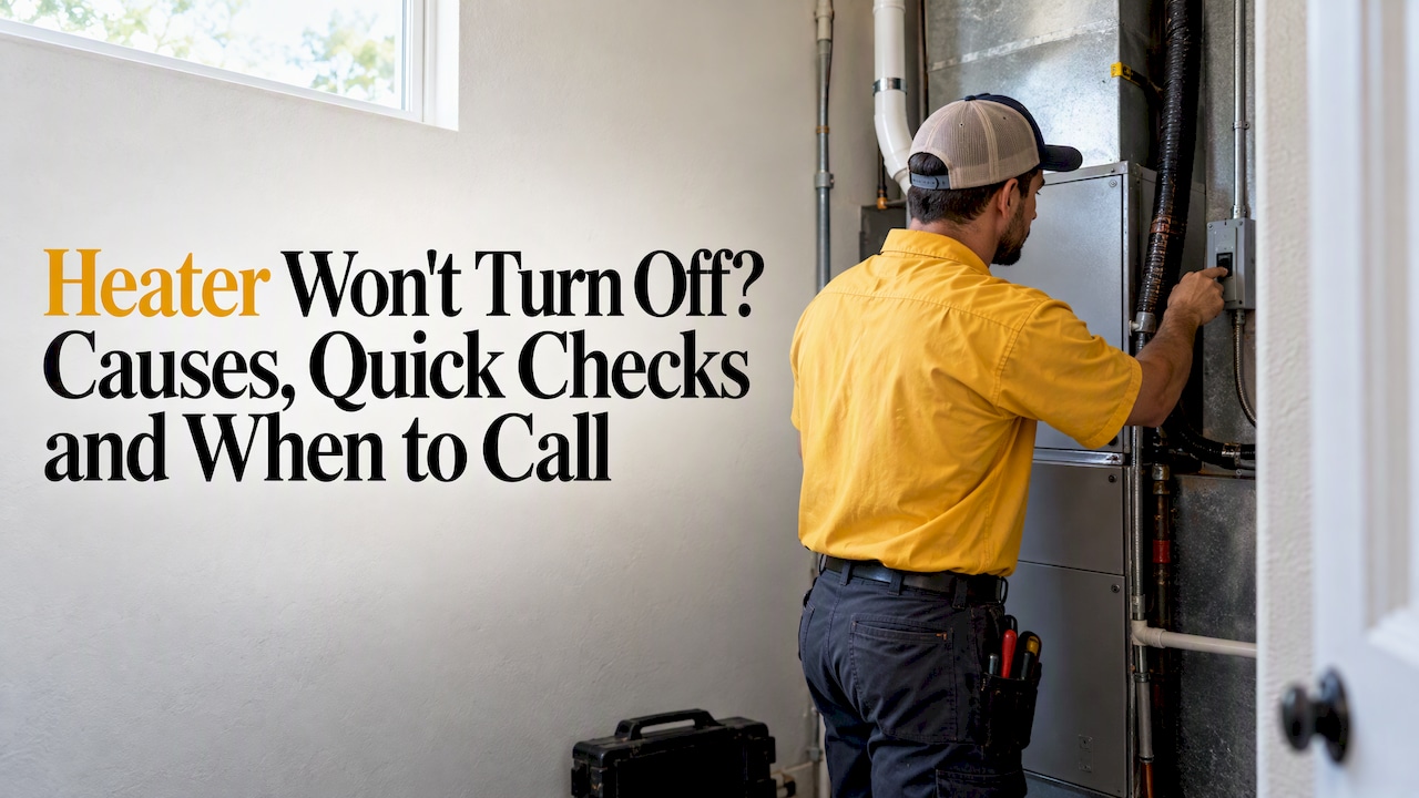 Technician switching off a home furnace