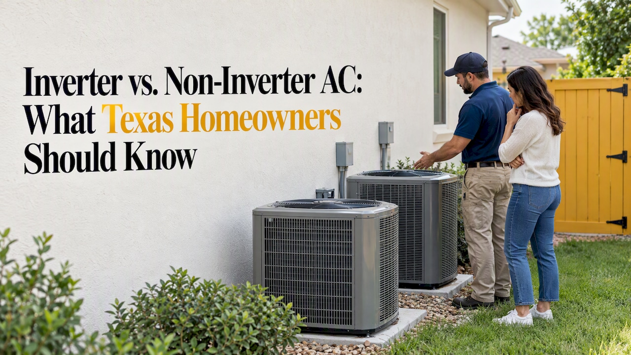 Homeowner and technician compare outdoor AC units