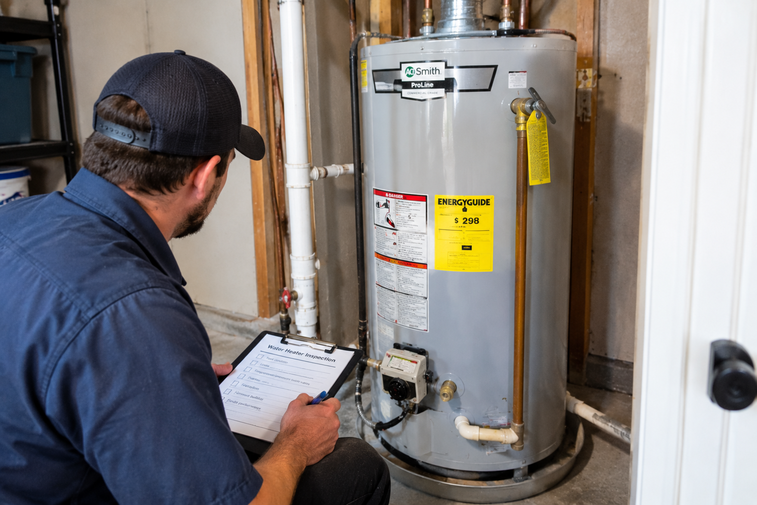 Water Heater Inspection in Progress